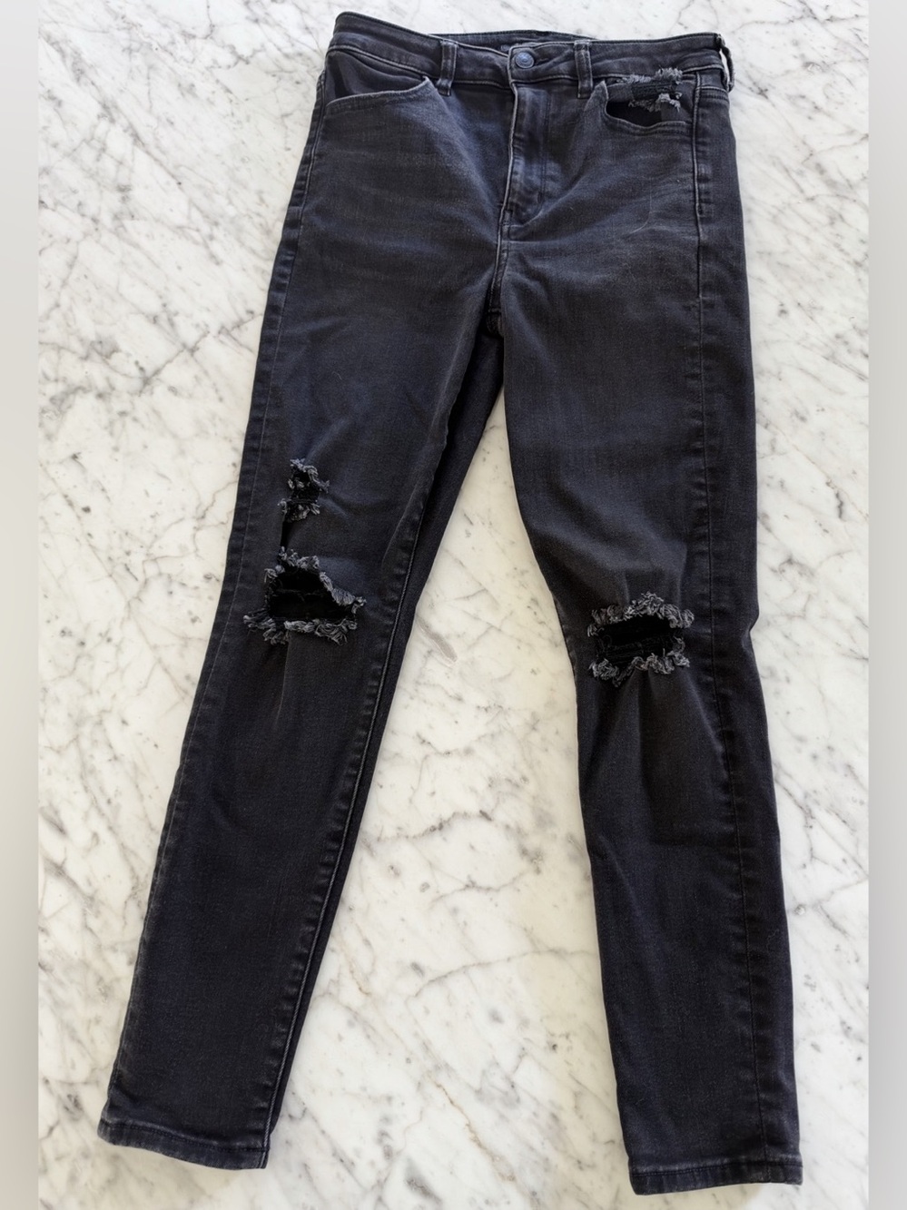 American Eagle Next Level Stretch Skinny Jeans Black Size 8 Short